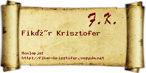 Fikár Krisztofer névjegykártya